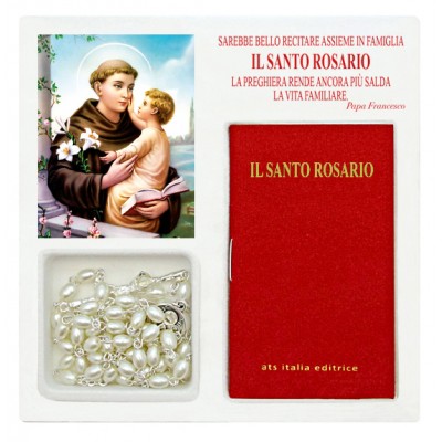 Saint Anthony - Mini book "The Holy Rosary" with rosary