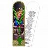 Bookmark "Our Lady of the Rosary" with wood Rosary - multilanguage