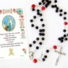 Miraculous Madonna - Holy picture on parchment paper with rosary