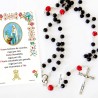 Miraculous Madonna - Holy picture on parchment paper with rosary