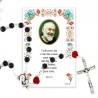 Saint Pio - Holy picture on parchment paper with rosary