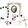 San Pio - Immagine sacra su carta pergamena con rosario