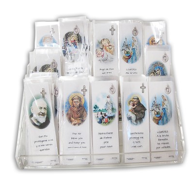 Madonna Miracolosa - Immagine sacra su carta pergamena con rosario