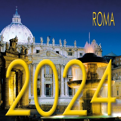 Calendar 8x8 cm ROME ST. PETER NIGHT