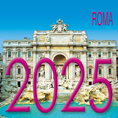 Calendar 8x8 cm ROME TREVI FOUNTAIN DAY