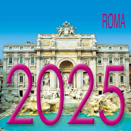 Calendar 8x8 cm ROME TREVI FOUNTAIN DAY