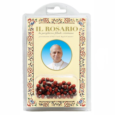 Pope Leo XIV - Booklet "The Rosary, the filial Christian prayer" with scented wooden rosary