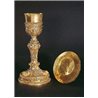 GOLD CHALICE WITH PATEN WITH DIAMONDS