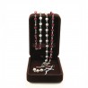Imitation pearl rosary mm 6 white and red in velvet box