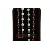 Imitation pearl rosary mm 6 white and red in velvet box