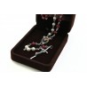 Imitation pearl rosary mm 6 white and red in velvet box