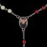 Imitation pearl rosary mm 6 white and red in velvet box