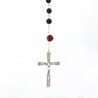 Crystal glass rosary mm 6 with coral rose in velvet box