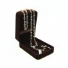 Crystal glass rosary mm 4x6 in velvet box