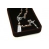 Crystal glass rosary mm 4x6 in velvet box