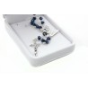 Crystal glass rosary mm 4x6 in velvet box