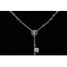 Crystal glass rosary mm 4x6 in velvet box