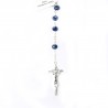 Crystal glass rosary mm 4x6 in velvet box