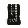 Imitation pearl rosary mm 4 in velvet box