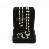 Imitation pearl rosary mm 4 in velvet box