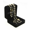 Imitation pearl rosary mm 4 in velvet box