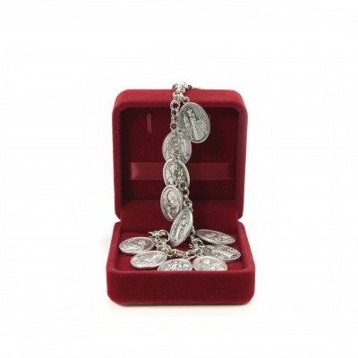Bracelet with medals in velvet box