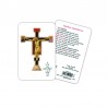 Crucifix by Giotto - Plasticized religious card with medal