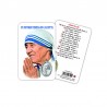 Saint Theresa of Calcutta - Plasticized religious card with medal