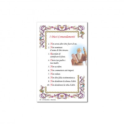 The Ten Commandments - Holy picture on parchment paper