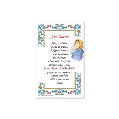 Hail Mary - Holy picture on parchment paper