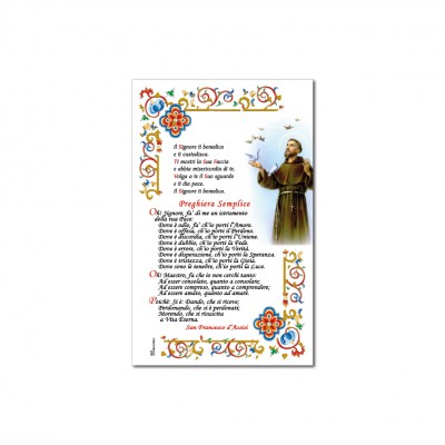 San Francesco d'Assisi - Immagine sacra su carta pergamena