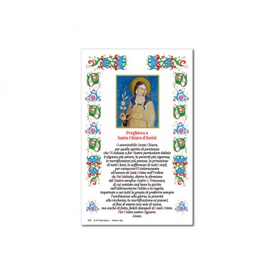 Saint Clare of Assisi - Holy picture on parchment paper