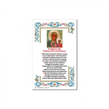 Madonna Czestochowa - Immagine sacra su carta pergamena