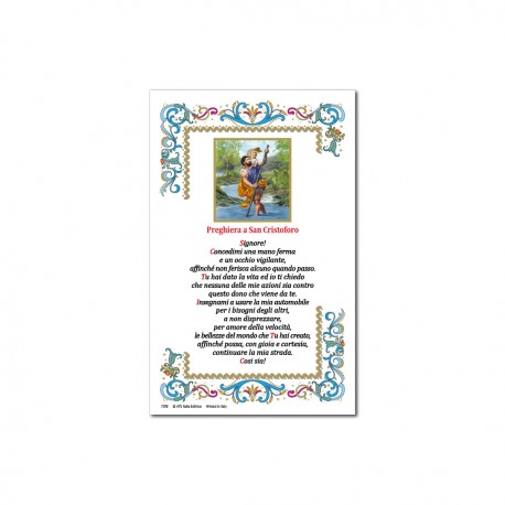 San Cristoforo - Immagine sacra su carta pergamena