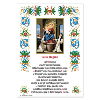 Madonna del Rosario - Immagine sacra su carta pergamena