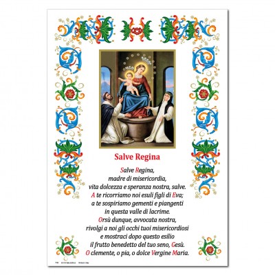 Our Lady of the Rosary - Holy picture on parchment paper