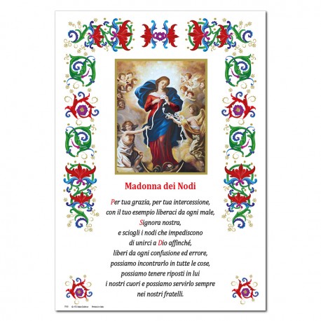 Madonna dei Nodi - Immagine sacra su carta pergamena