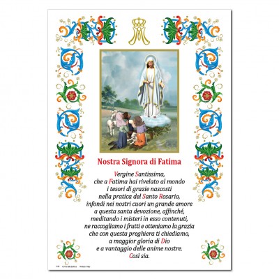 Nostra Signora di Fatima - Immagine sacra su carta pergamena