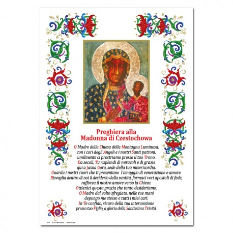 Madonna Czestochowa - Immagine sacra su carta pergamena