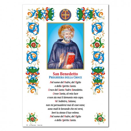 Saint Benedict - Holy picture on parchment paper