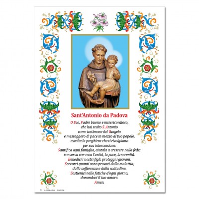 Saint Anthony - Holy picture on parchment paper