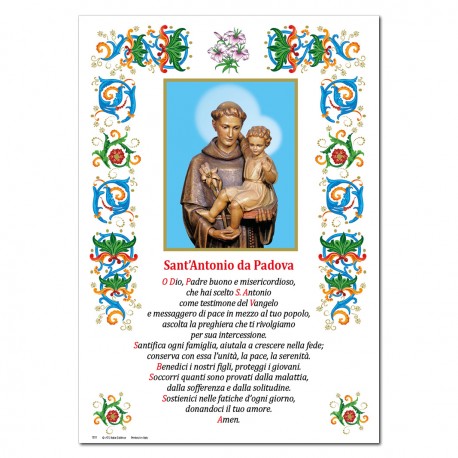 Sant' Antonio - Immagine sacra su carta pergamena