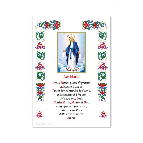 Madonna Miracolosa - Immagine sacra su carta pergamena