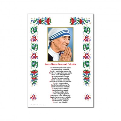 Saint Teresa of Calcutta - Holy picture on parchment paper