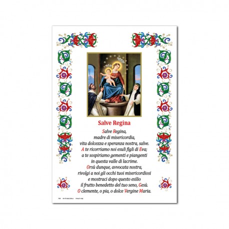 Madonna del Rosario - Immagine sacra su carta pergamena