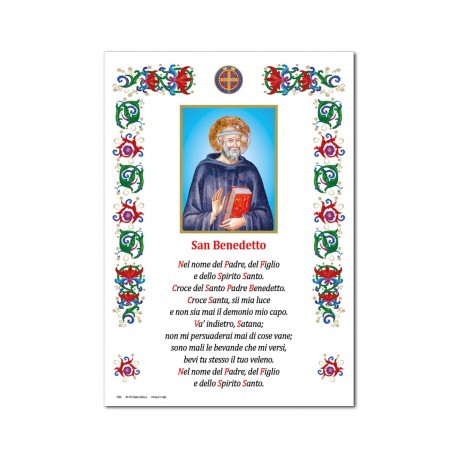 Saint Benedict - Holy picture on parchment paper