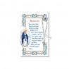 Miraculous Madonna - Holy picture on parchment paper with decade rosary pin