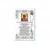 Our Lady of Czestochowa - Holy picture on parchment paper with decade rosary pin