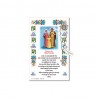 Sacra Famiglia - Immagine sacra su carta pergamena con spilletta decina rosario