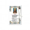 Saint Francis of Assisi - Holy picture on parchment paper with decade rosary pin